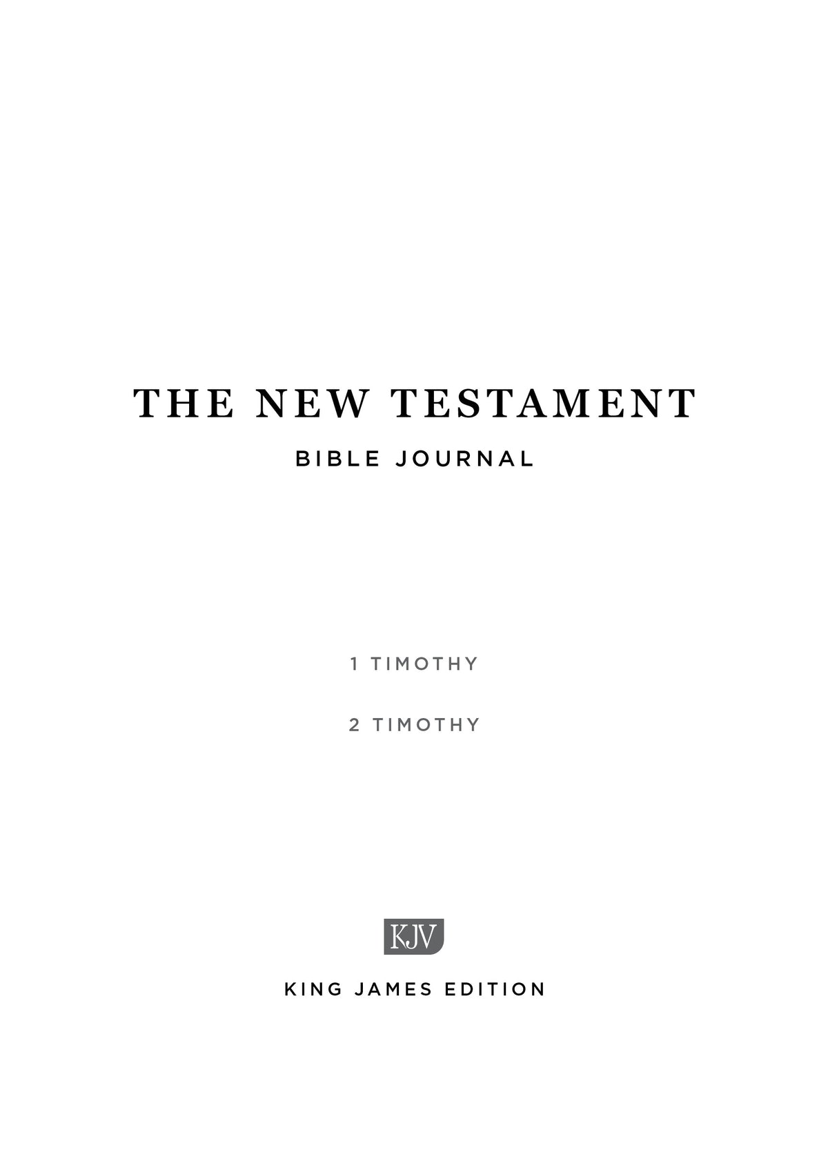 1–2 Timothy - New Testament Bible Journal