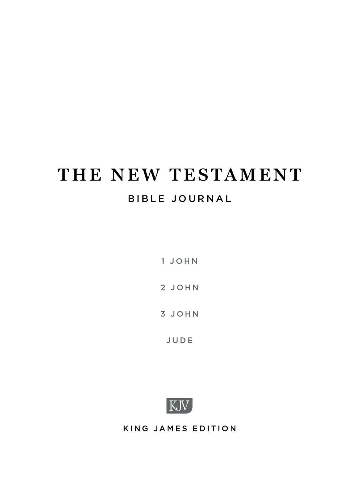1–3 John & Jude - New Testament Bible Journal