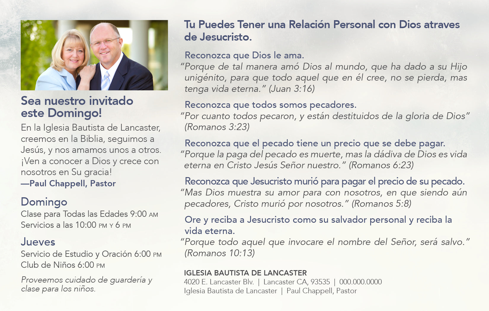 Be Our Guest Road Spanish—Outreach Card
