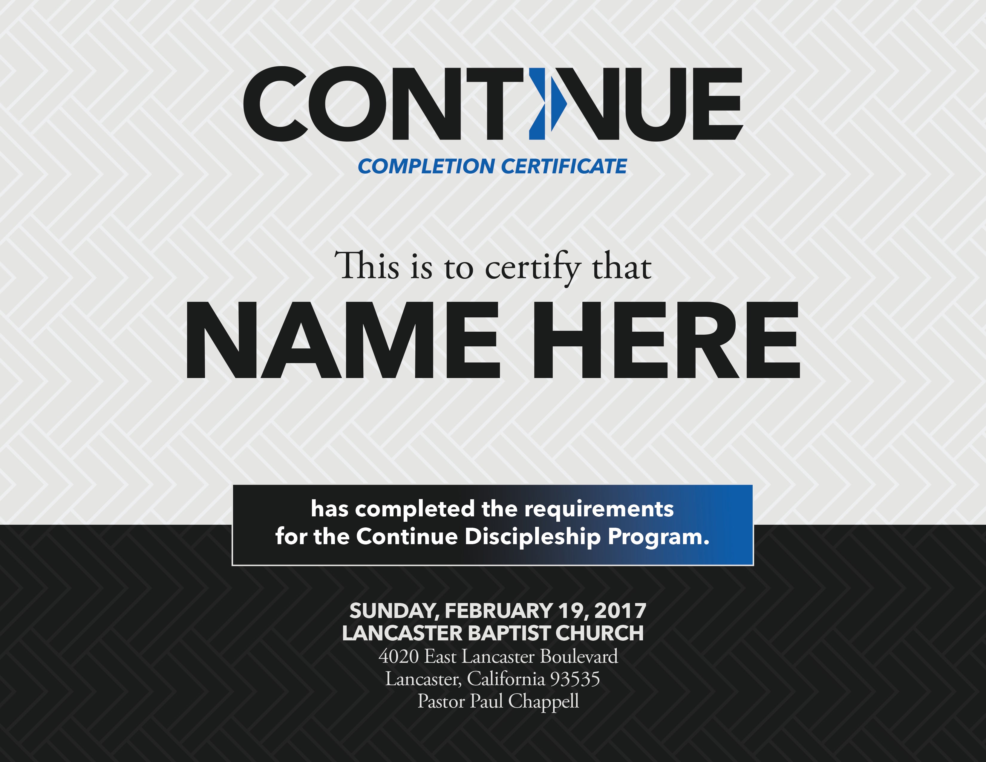 Continue Certificate