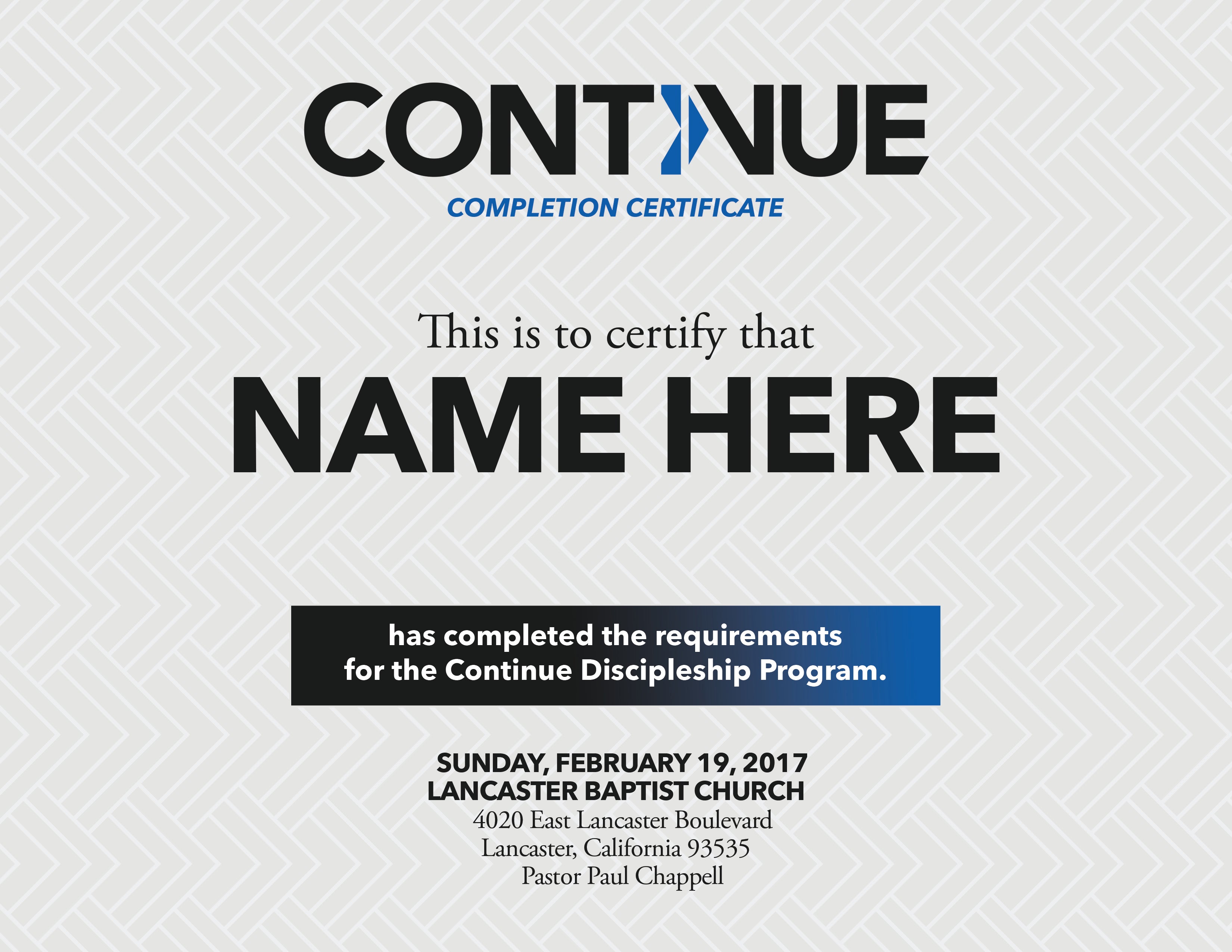 Continue Certificate