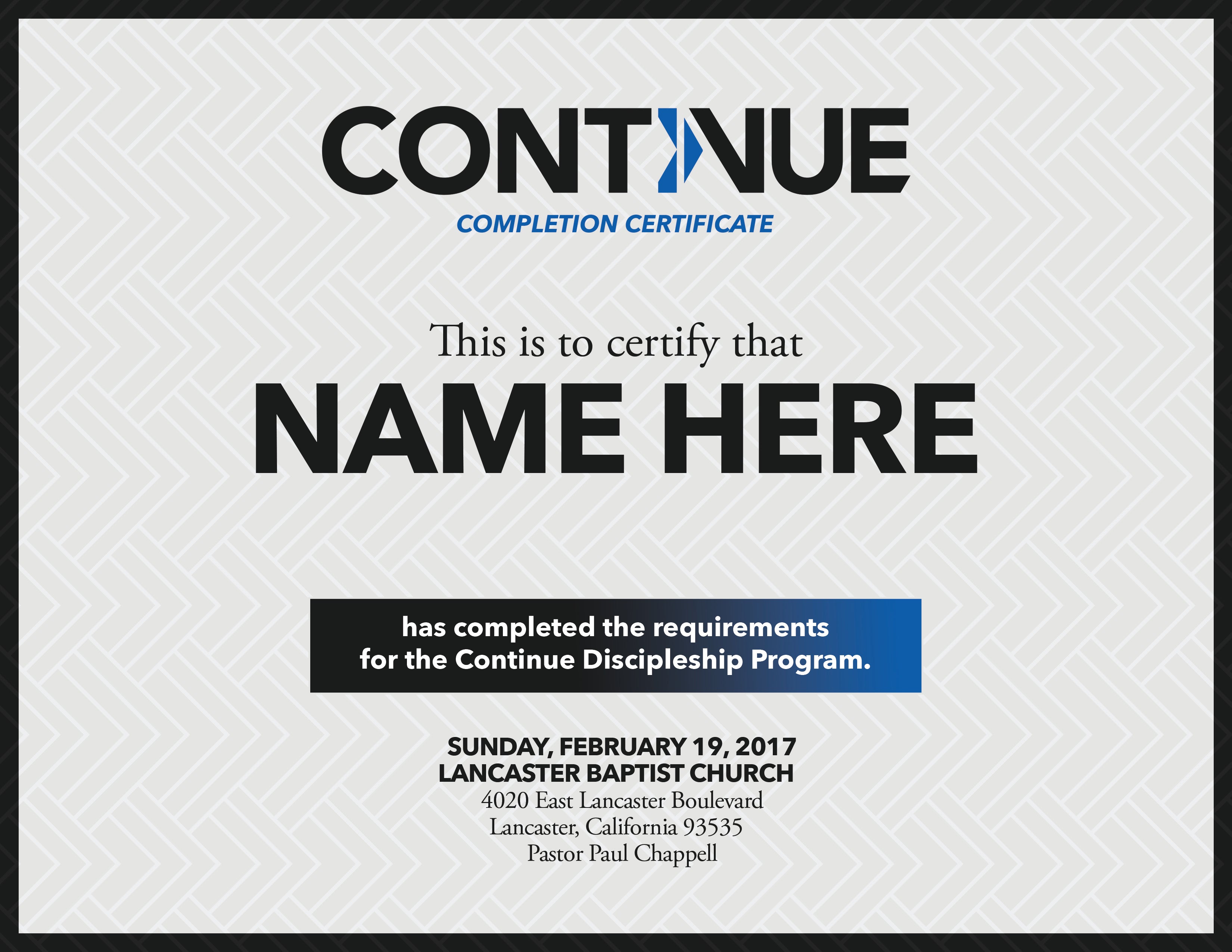 Continue Certificate