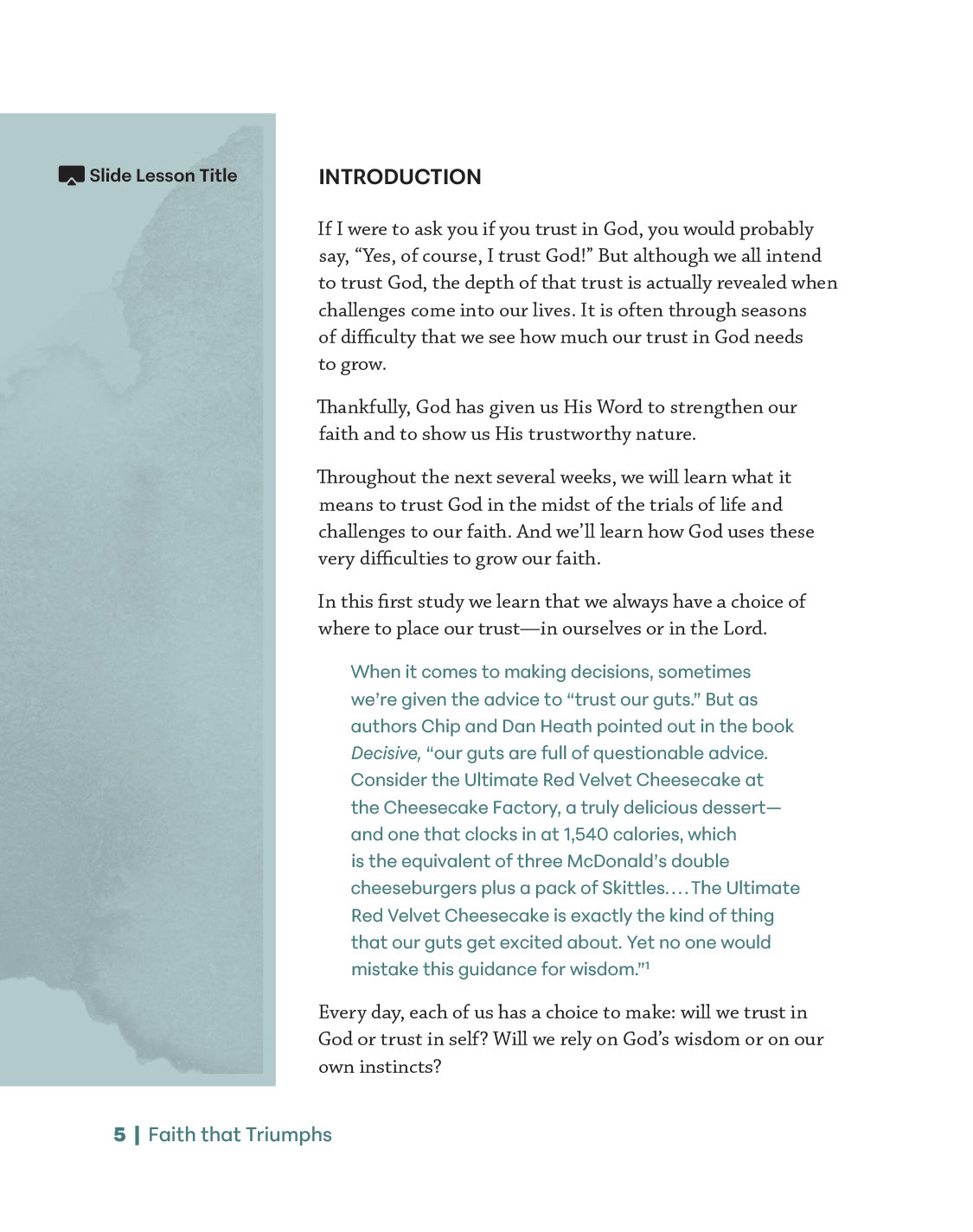 Faith that Triumphs Leader Guide