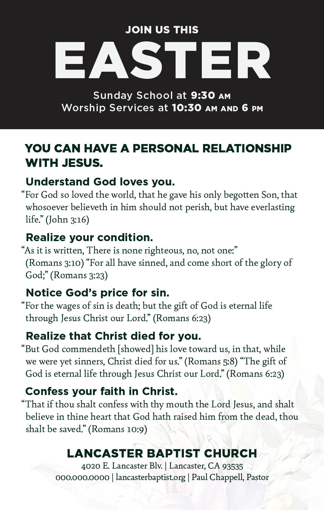 Floral Easter—Outreach Card