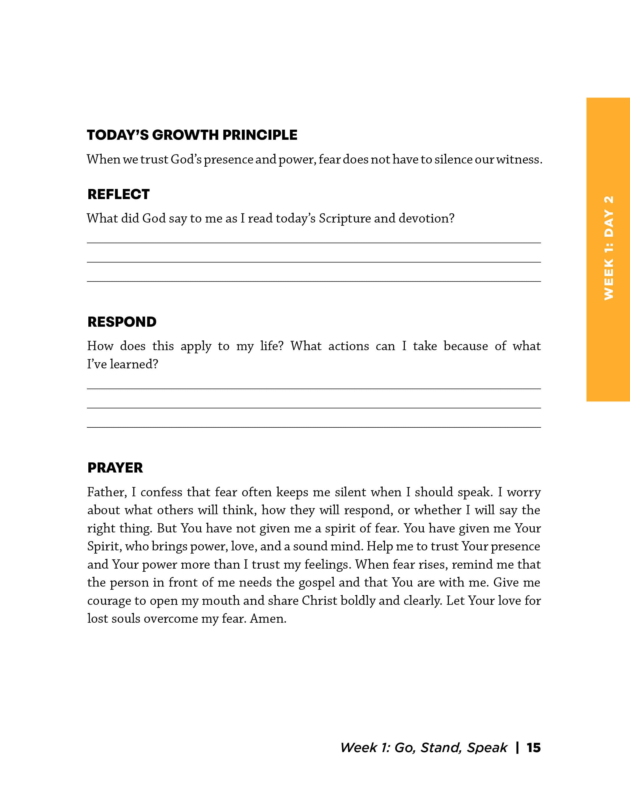 Go, Stand, Speak Study Guide