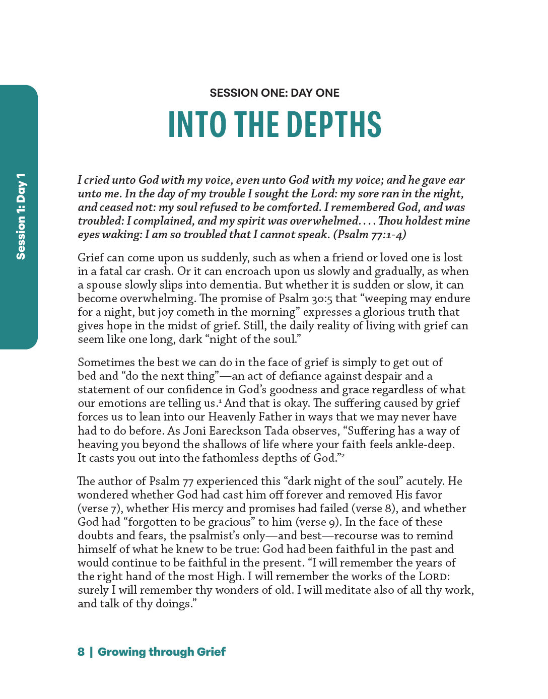 Growing Through Grief Workbook