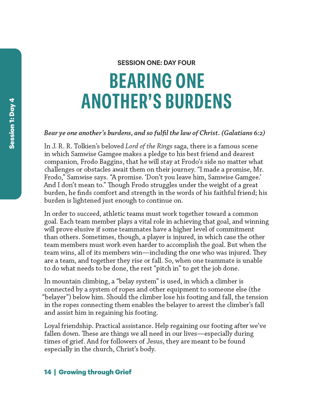 Growing Through Grief Workbook