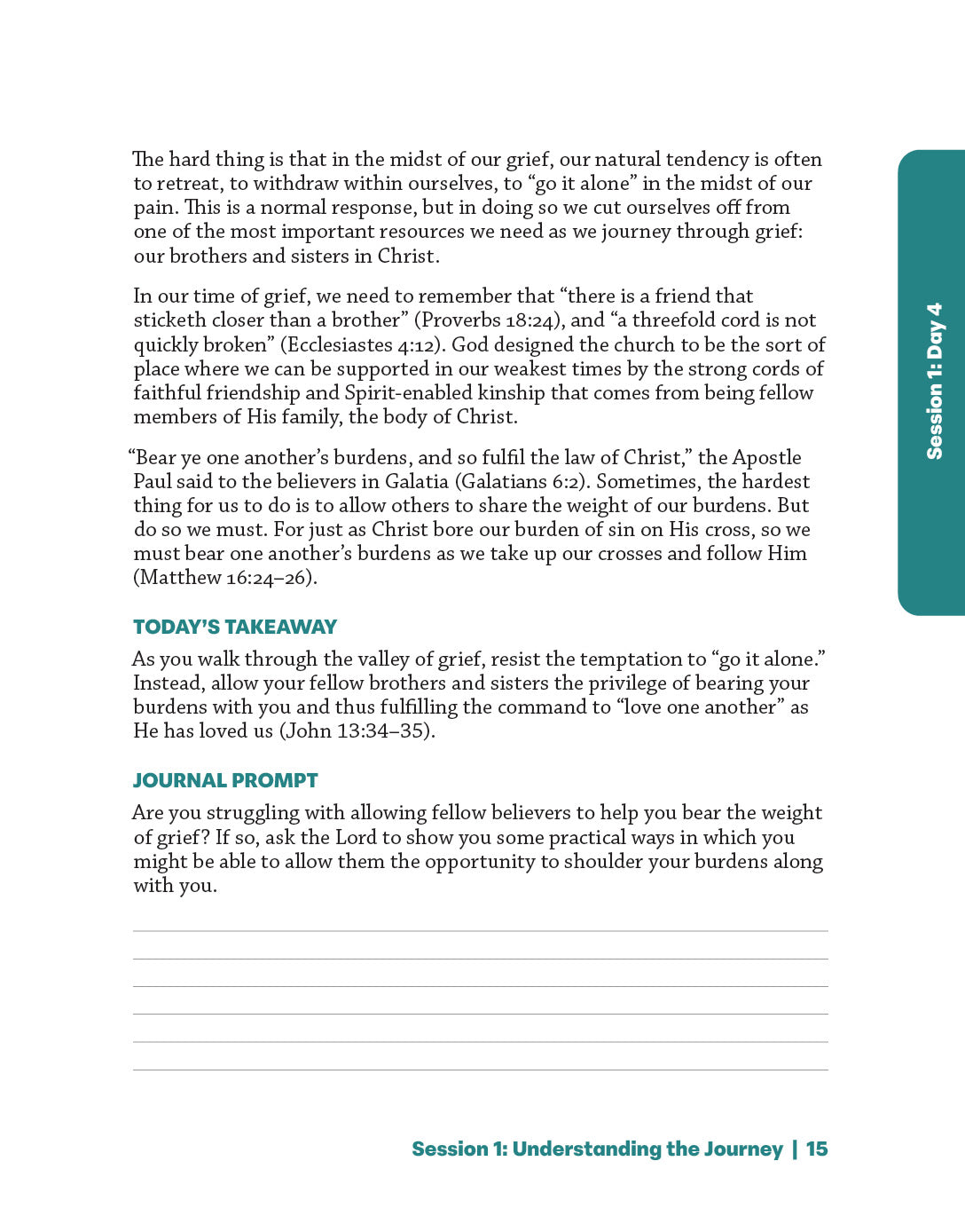 Growing Through Grief Workbook