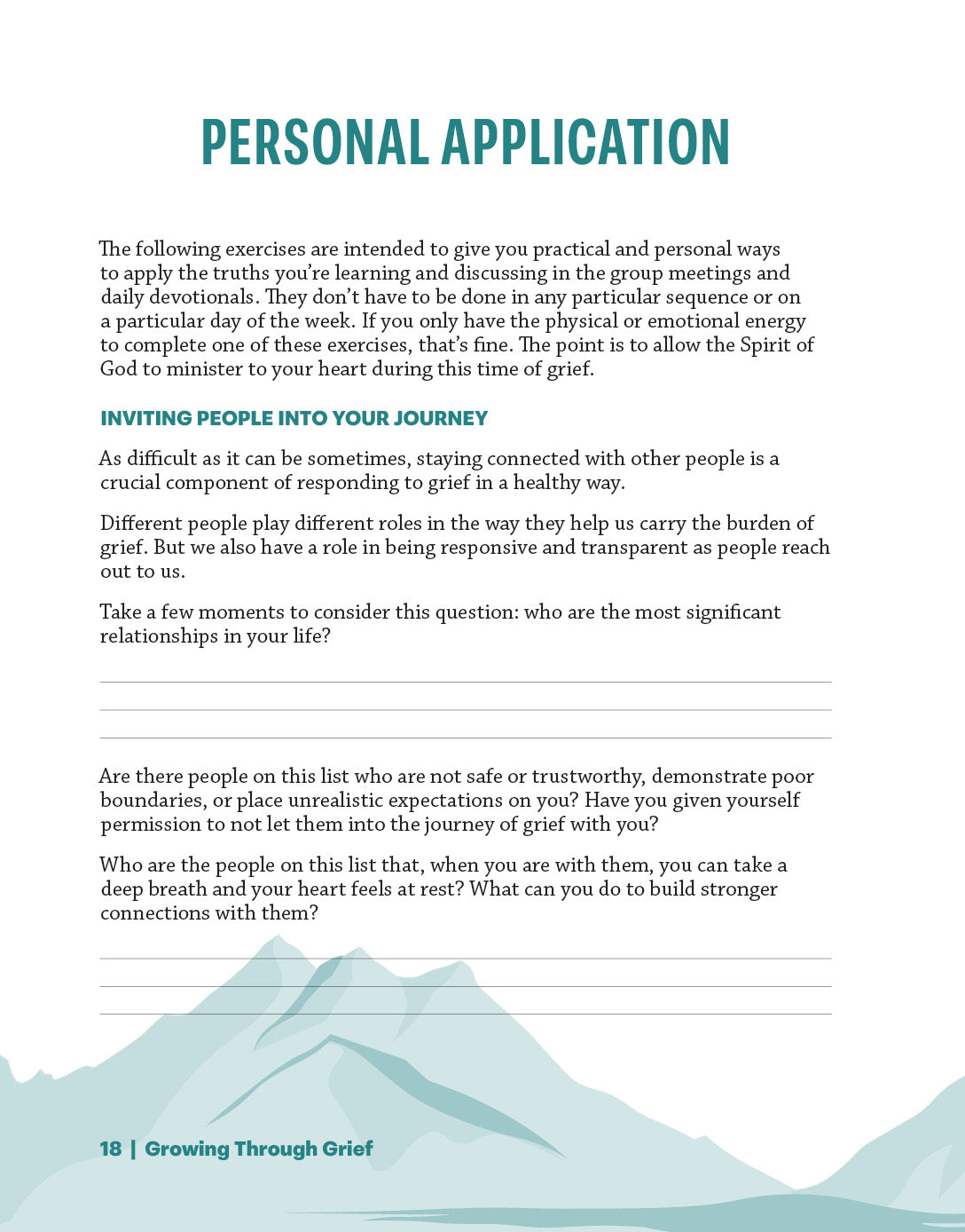 Growing Through Grief Workbook