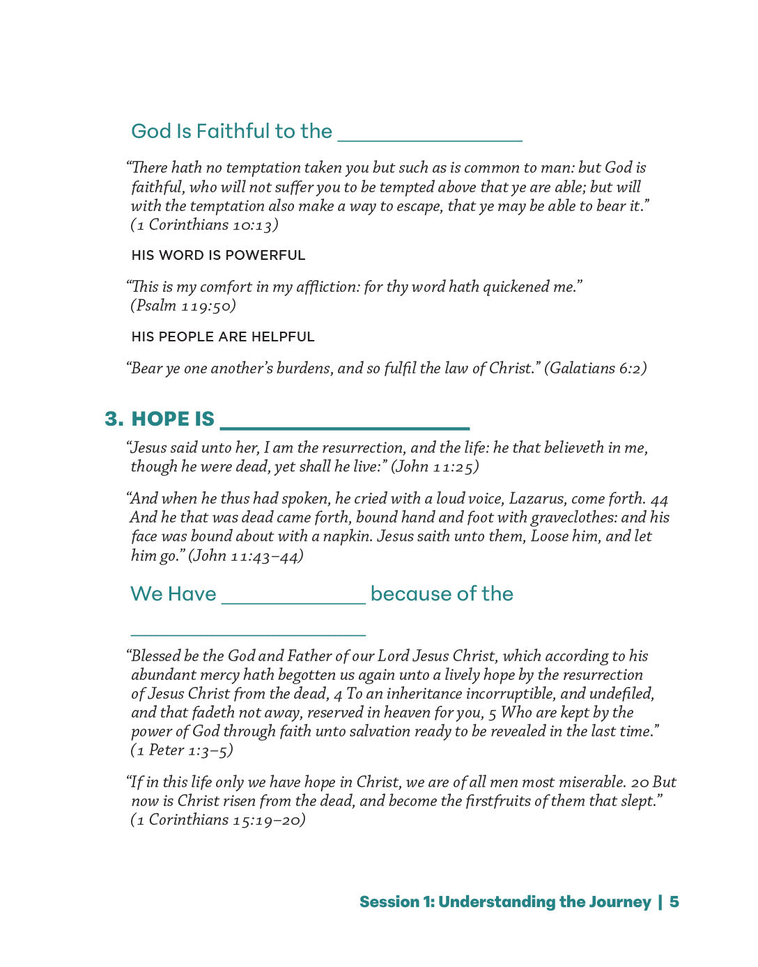 Growing Through Grief Workbook