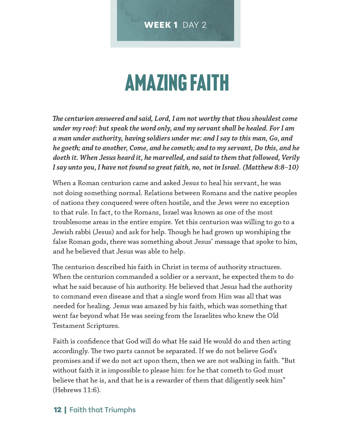Faith that Triumphs Study Guide