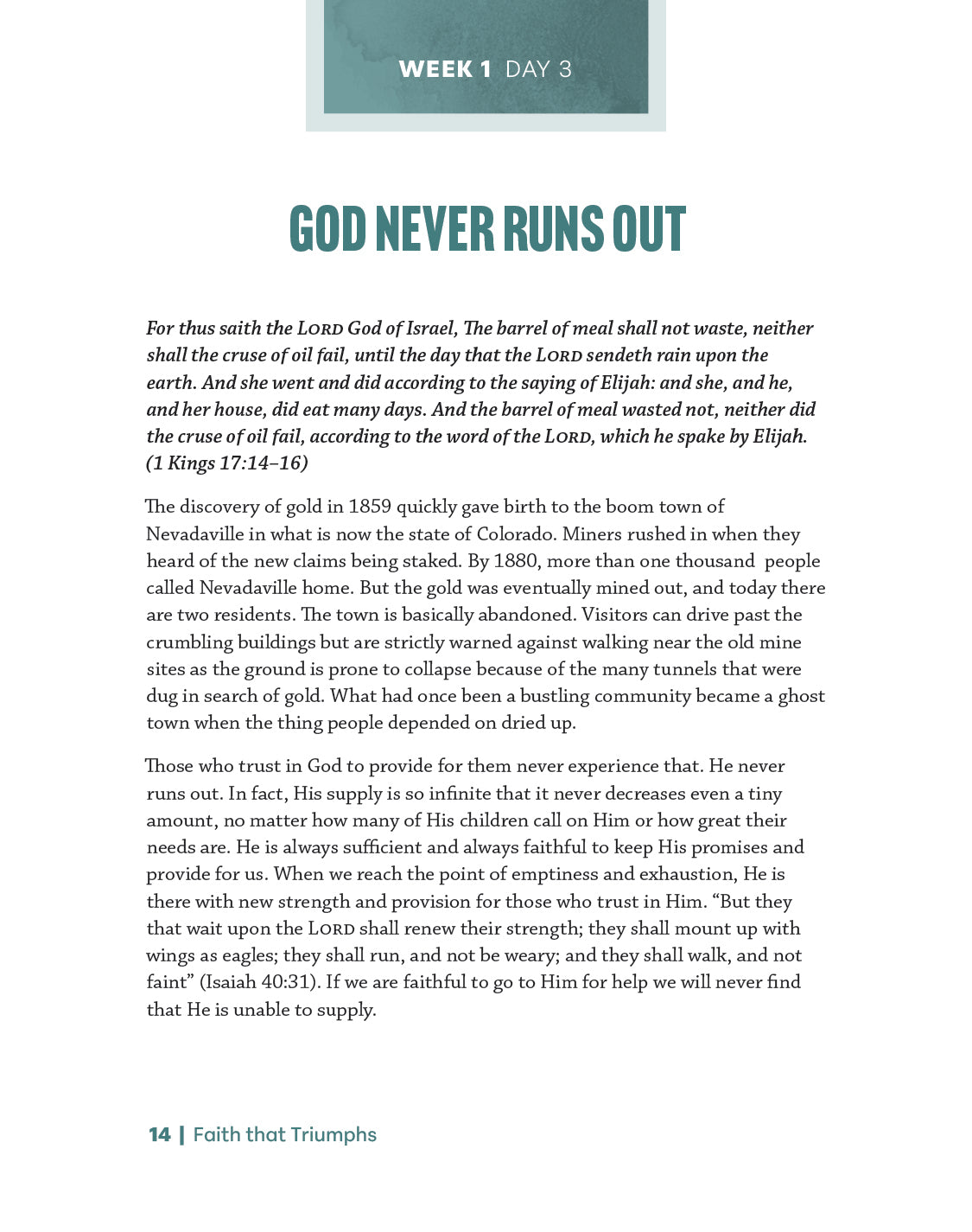 Faith that Triumphs Study Guide