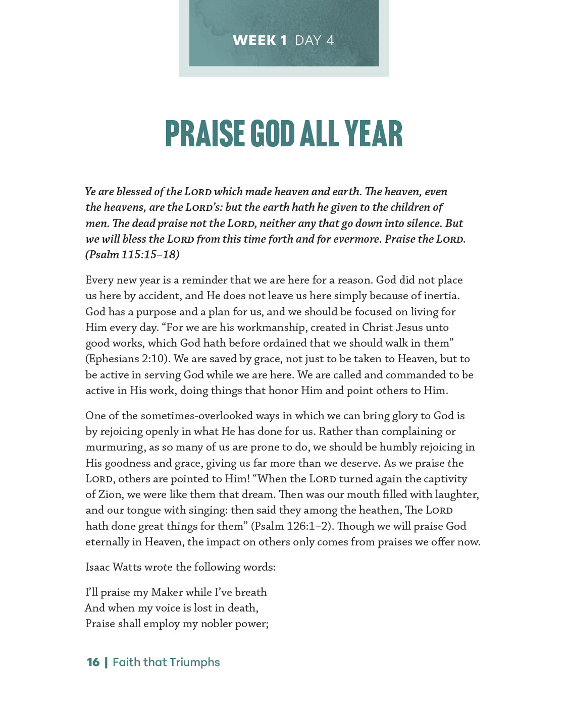 Faith that Triumphs Study Guide