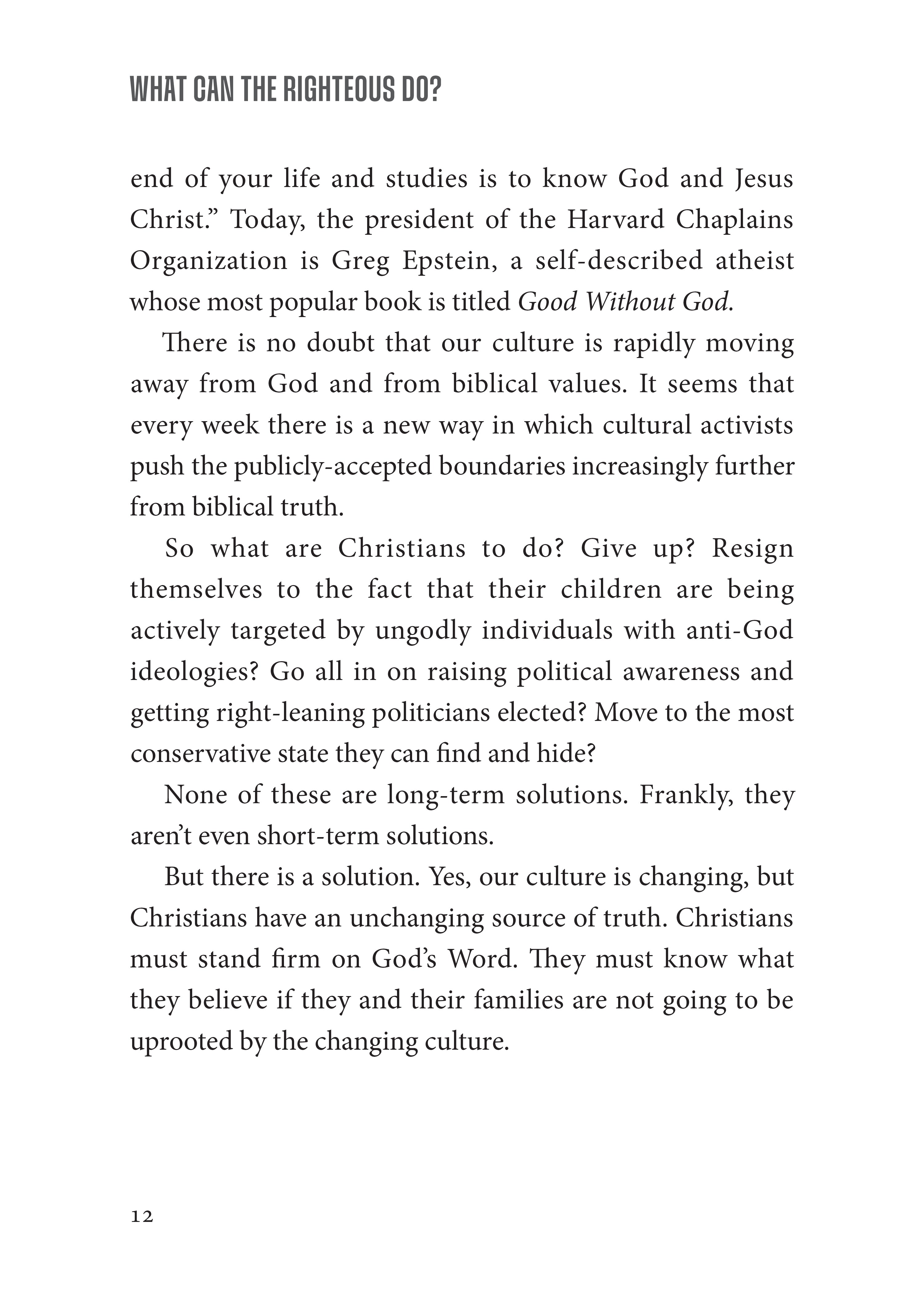 What Can The Righteous Do?