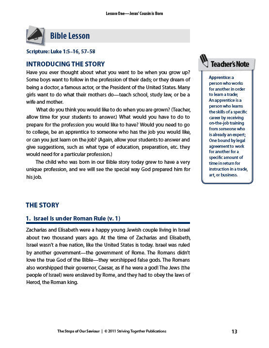 The Life of Christ: Steps of Our Saviour Teacher Edition Download
