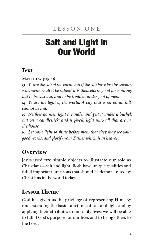 Salt and Light Teacher Edition Download