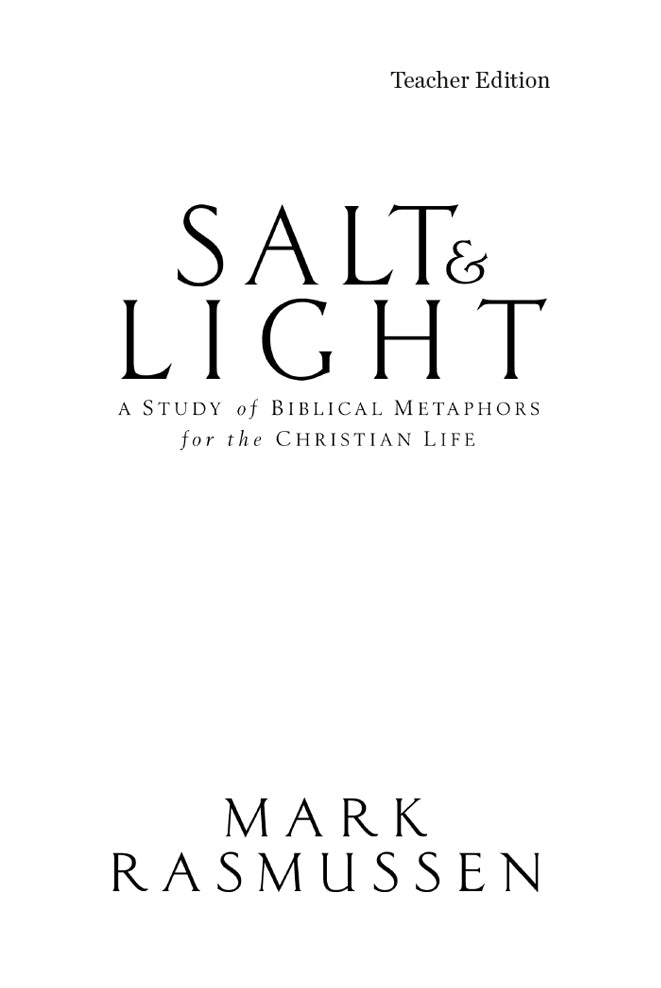 Salt and Light Teacher Edition Download