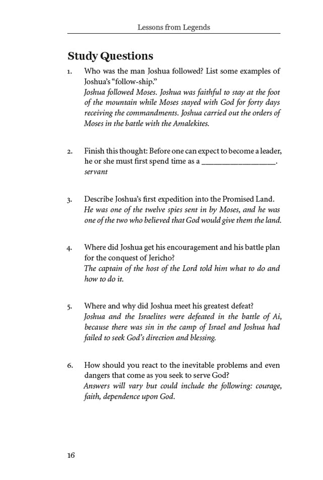 Lessons from Legends Teacher Edition Download