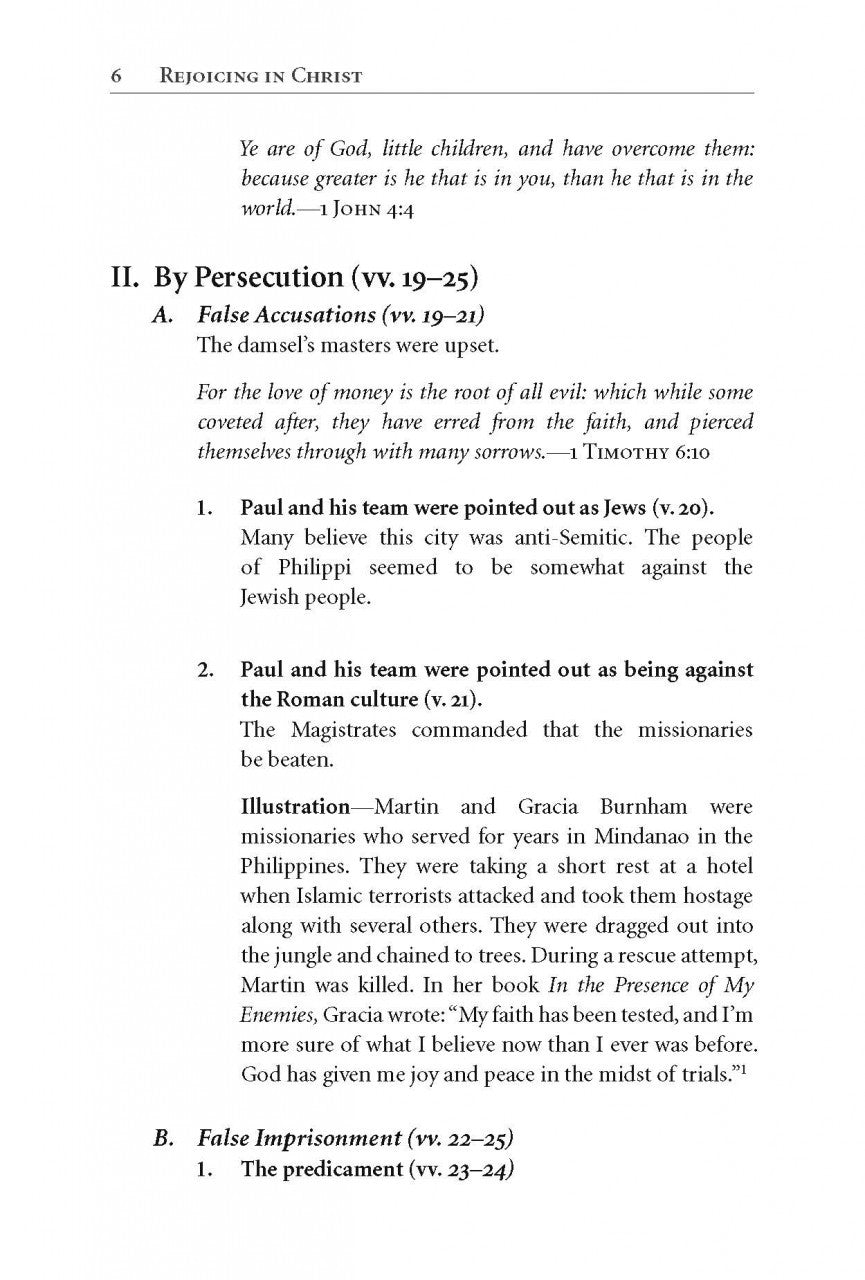Philippians Expanded Outlines: Rejoicing in Christ