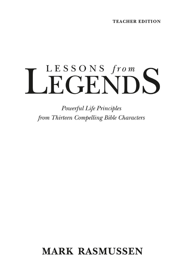 Lessons from Legends Teacher Edition Download