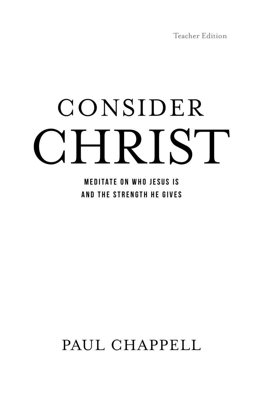 Consider Christ Teacher Edition Download