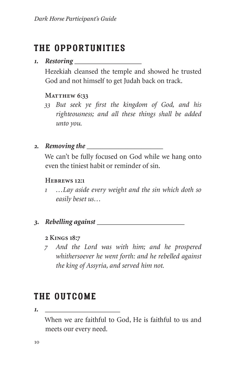 Dark Horse Participant's Guide
