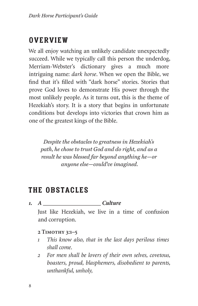 Dark Horse Participant's Guide
