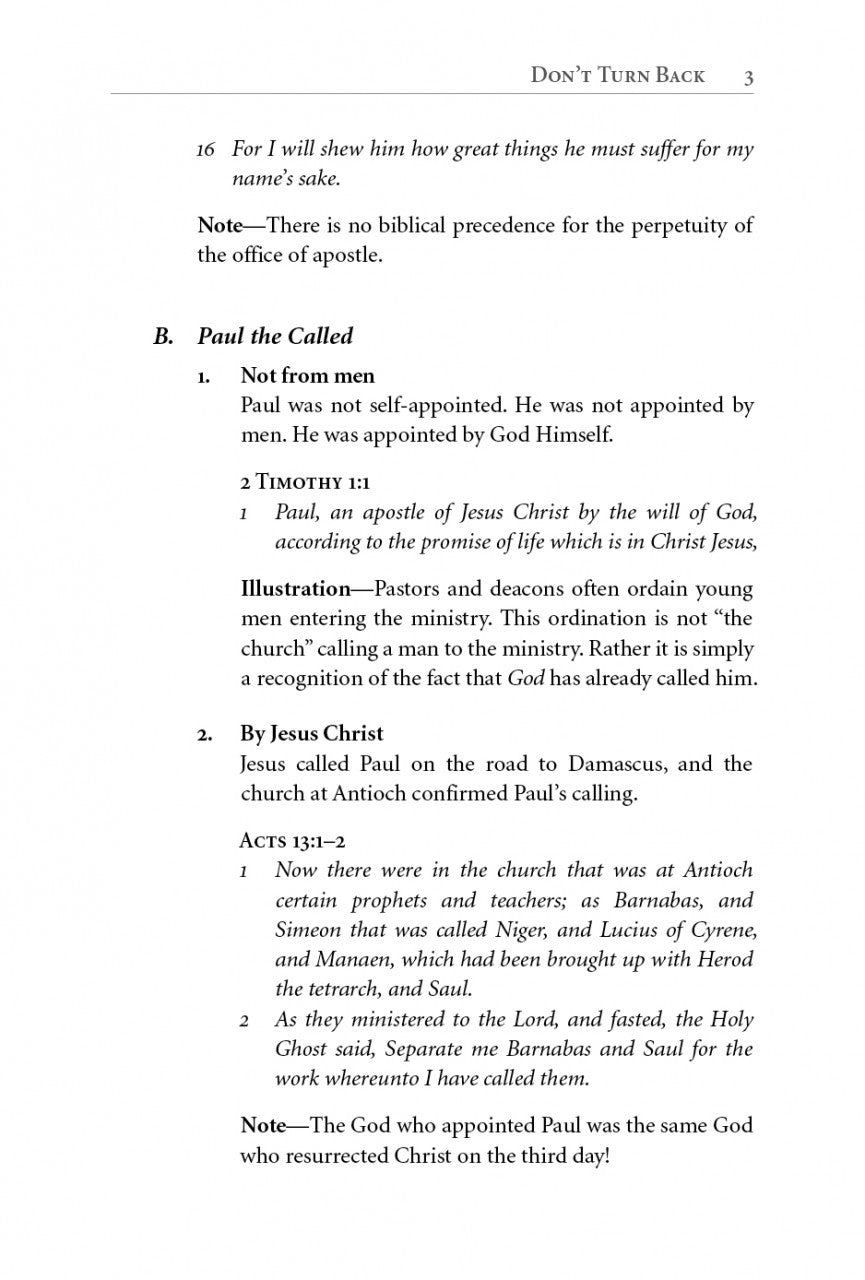 Galatians Expanded Outlines: No Turning Back