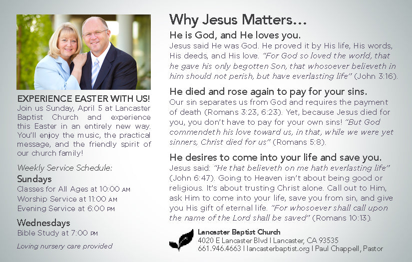 One Cross, One Man—Outreach Card