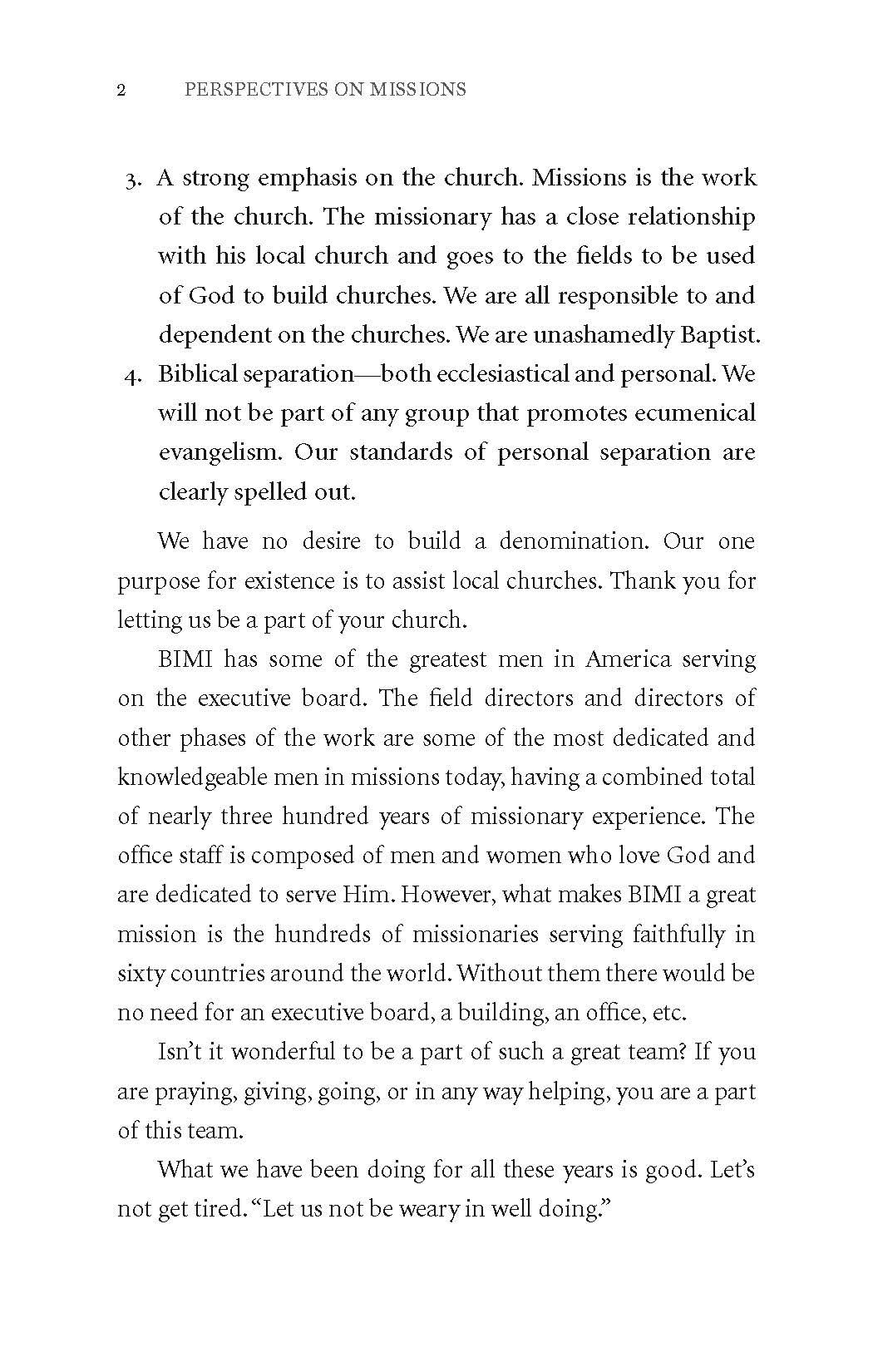 Perspectives on Missions