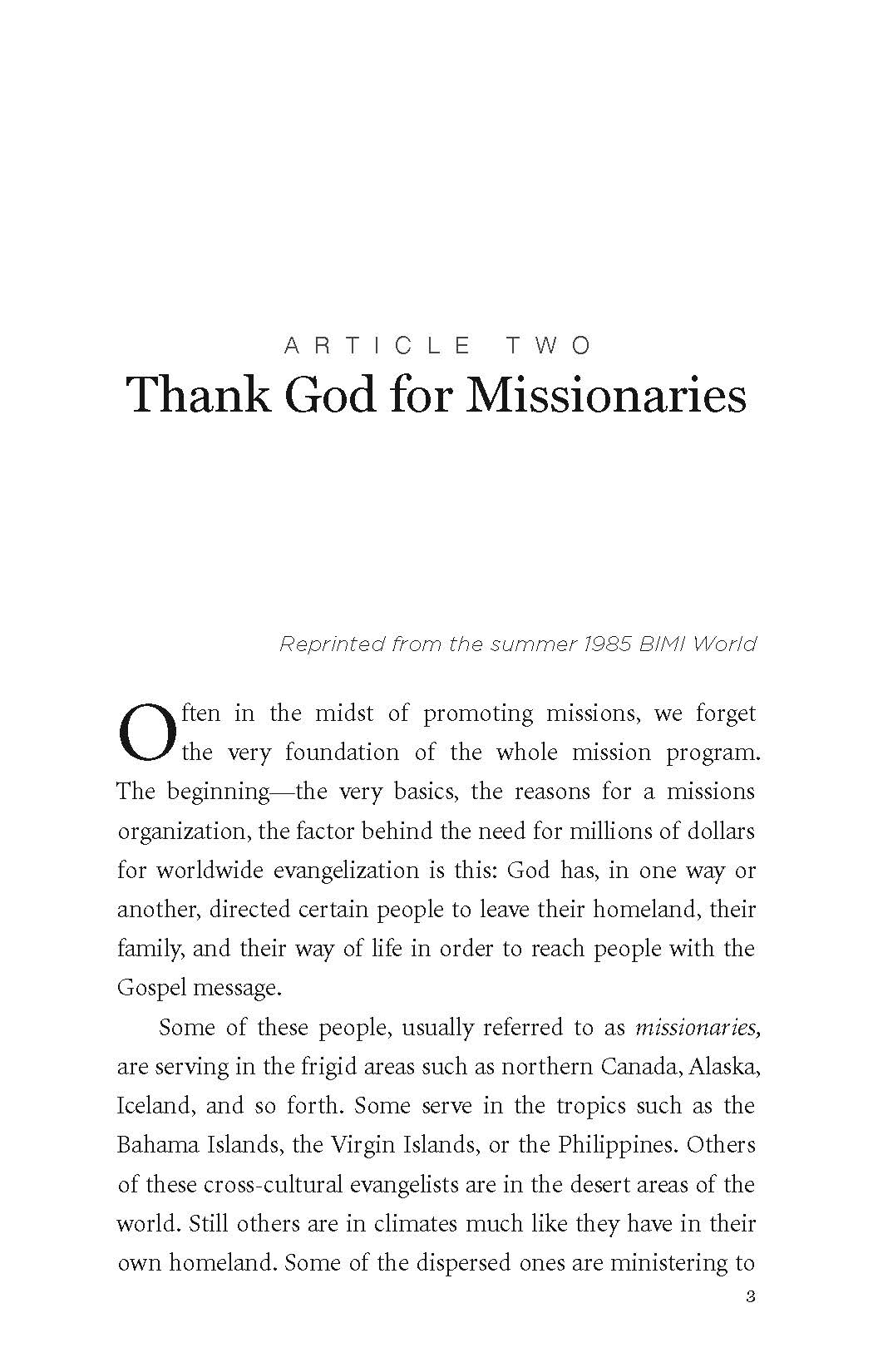 Perspectives on Missions