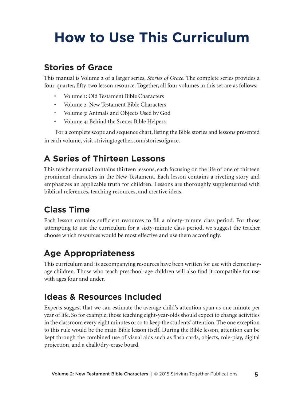 Stories of Grace, Vol 2: New Testament Bible Characters Teacher Edition