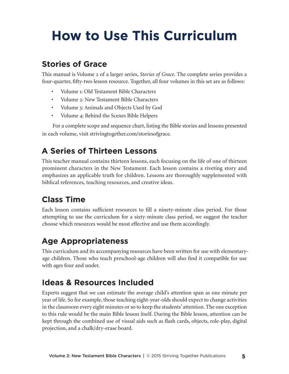 Stories of Grace Vol 2: New Testament Bible Characters Teacher Edition Download