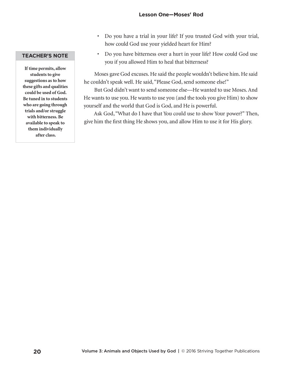 Stories of Grace Vol 3: Objects & Animals Used by God Teacher Edition Download