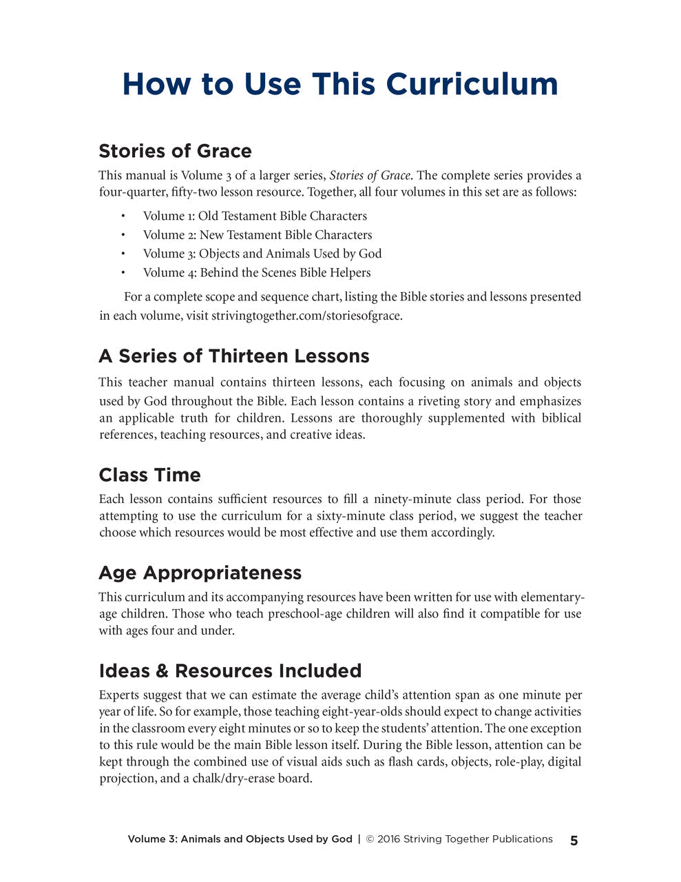 Stories of Grace Vol 3: Objects & Animals Used by God Teacher Edition Download