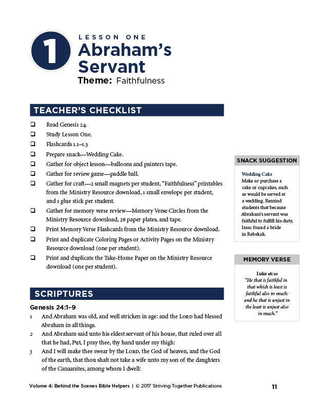 Stories of Grace Vol 4: Behind the Scenes Characters Teacher Edition