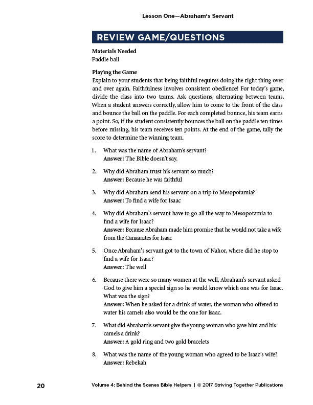 Stories of Grace Vol 4: Behind the Scenes Characters Teacher Edition