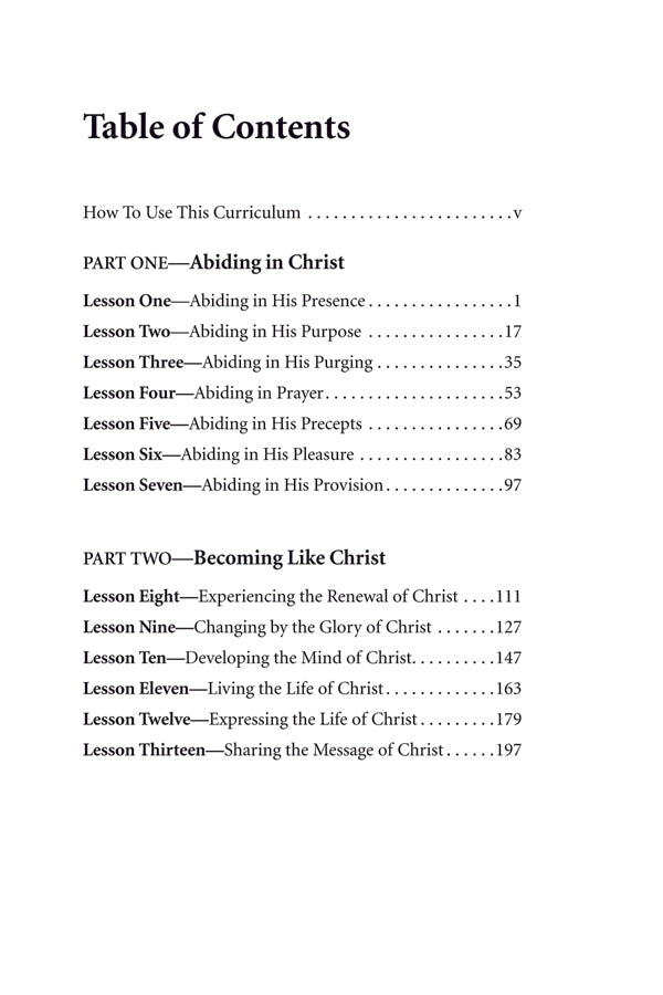 Abiding in Christ Teacher Edition Download