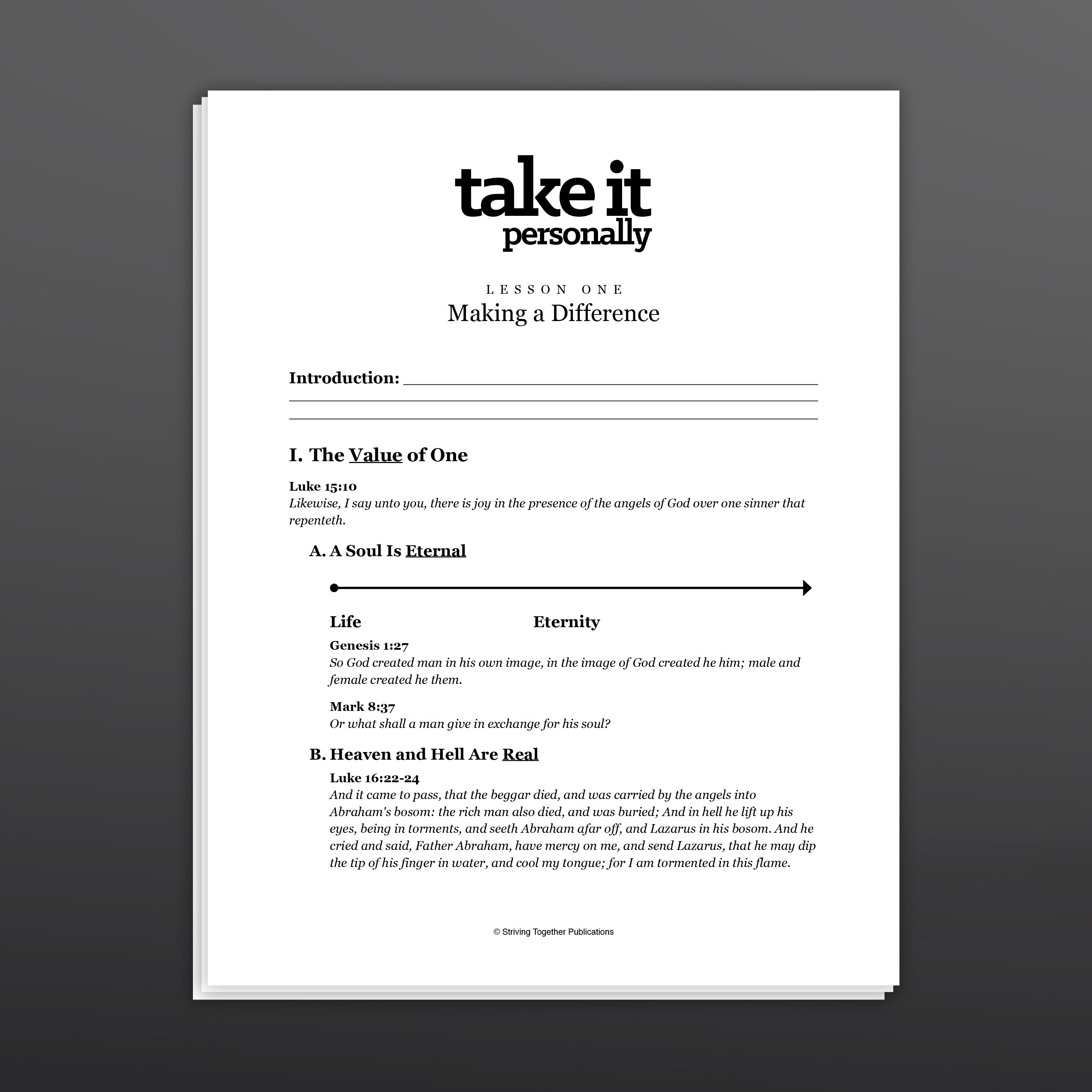 Take It Personally Teaching Assets