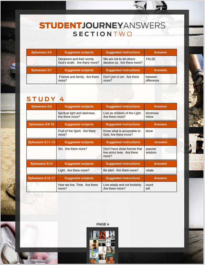 Student Journey Becoming A Student Disciple - Answer Key