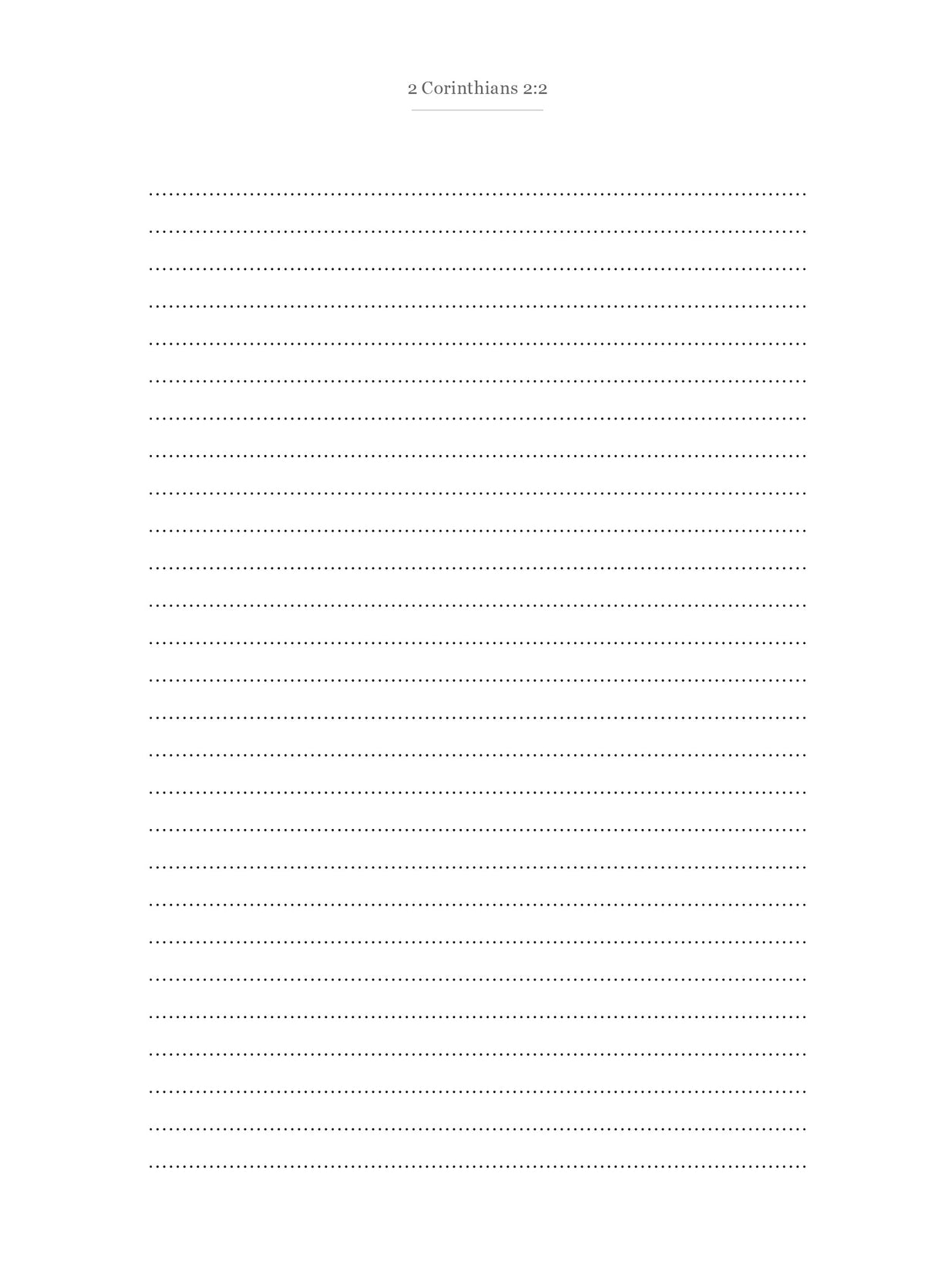2 Corinthians - New Testament Bible Journal