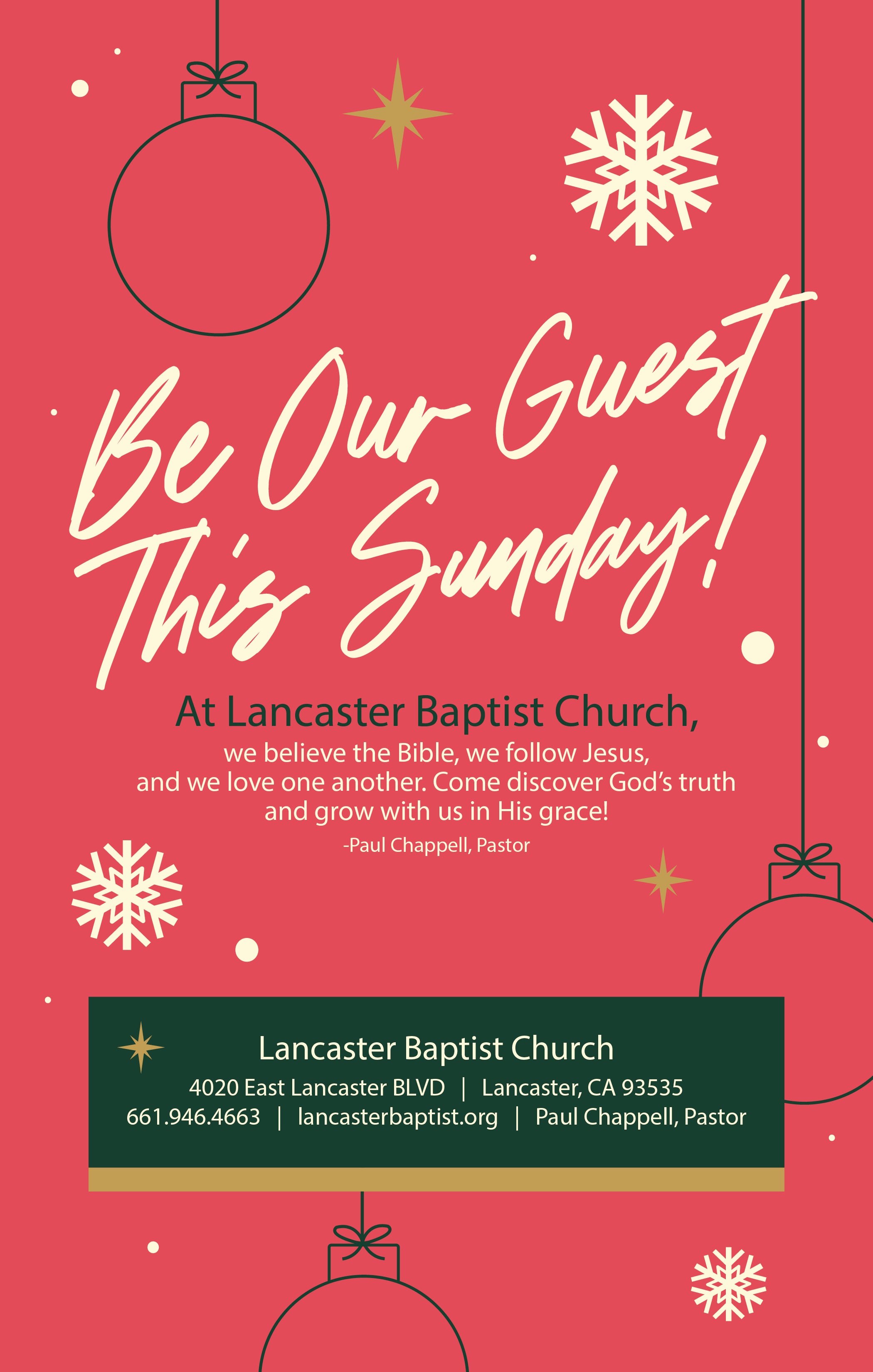 Be Our Guest Christmas—Outreach Card