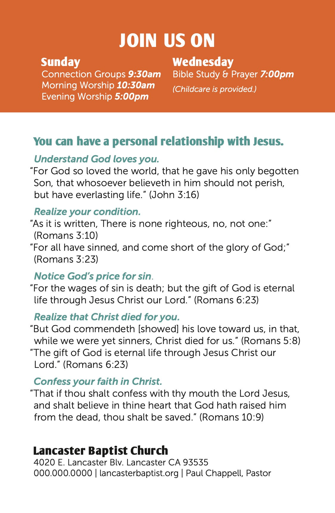 Experience God's Love—Outreach Card