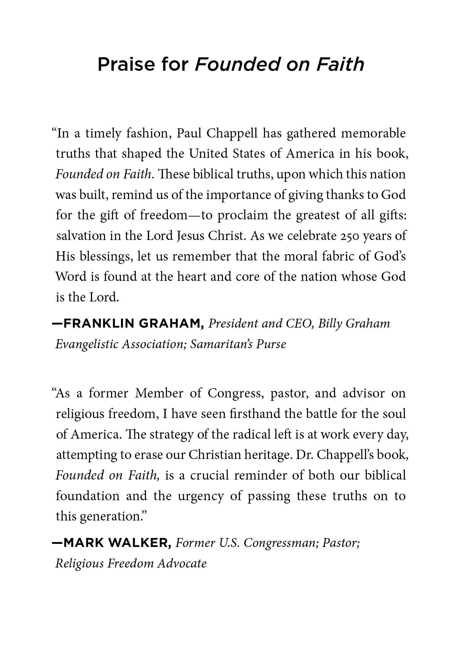 Founded on Faith