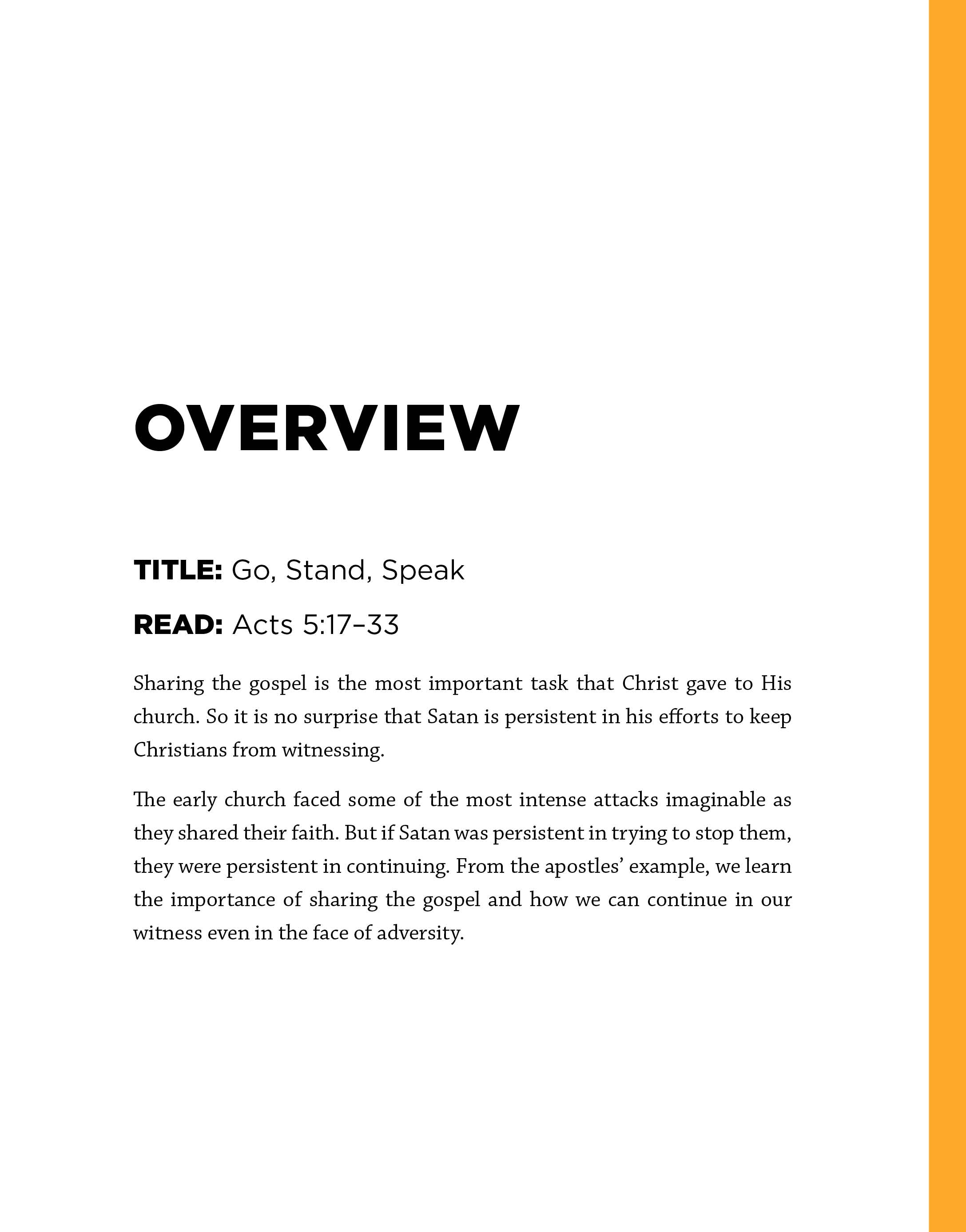 Go, Stand, Speak Leader Guide