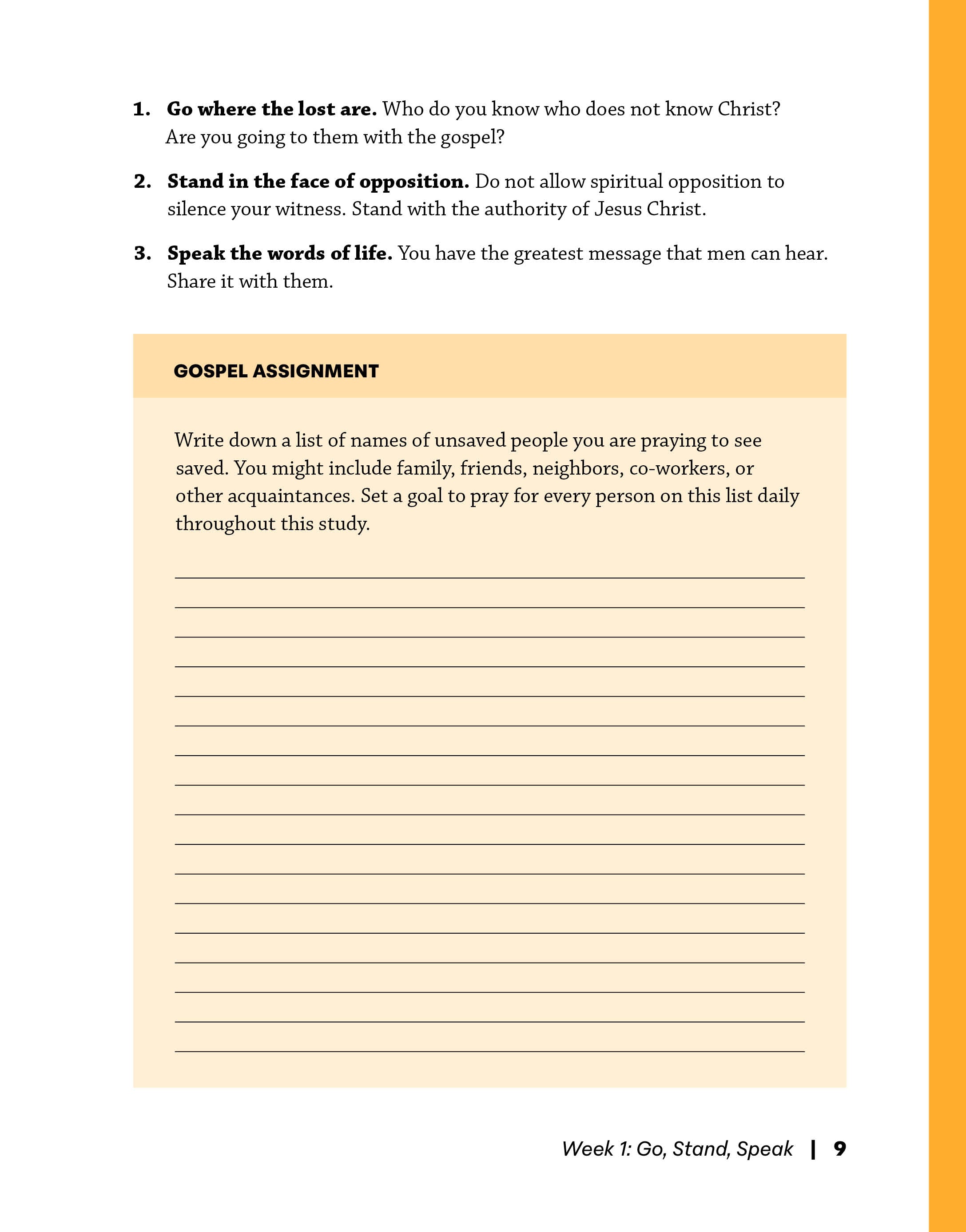 Go, Stand, Speak Study Guide