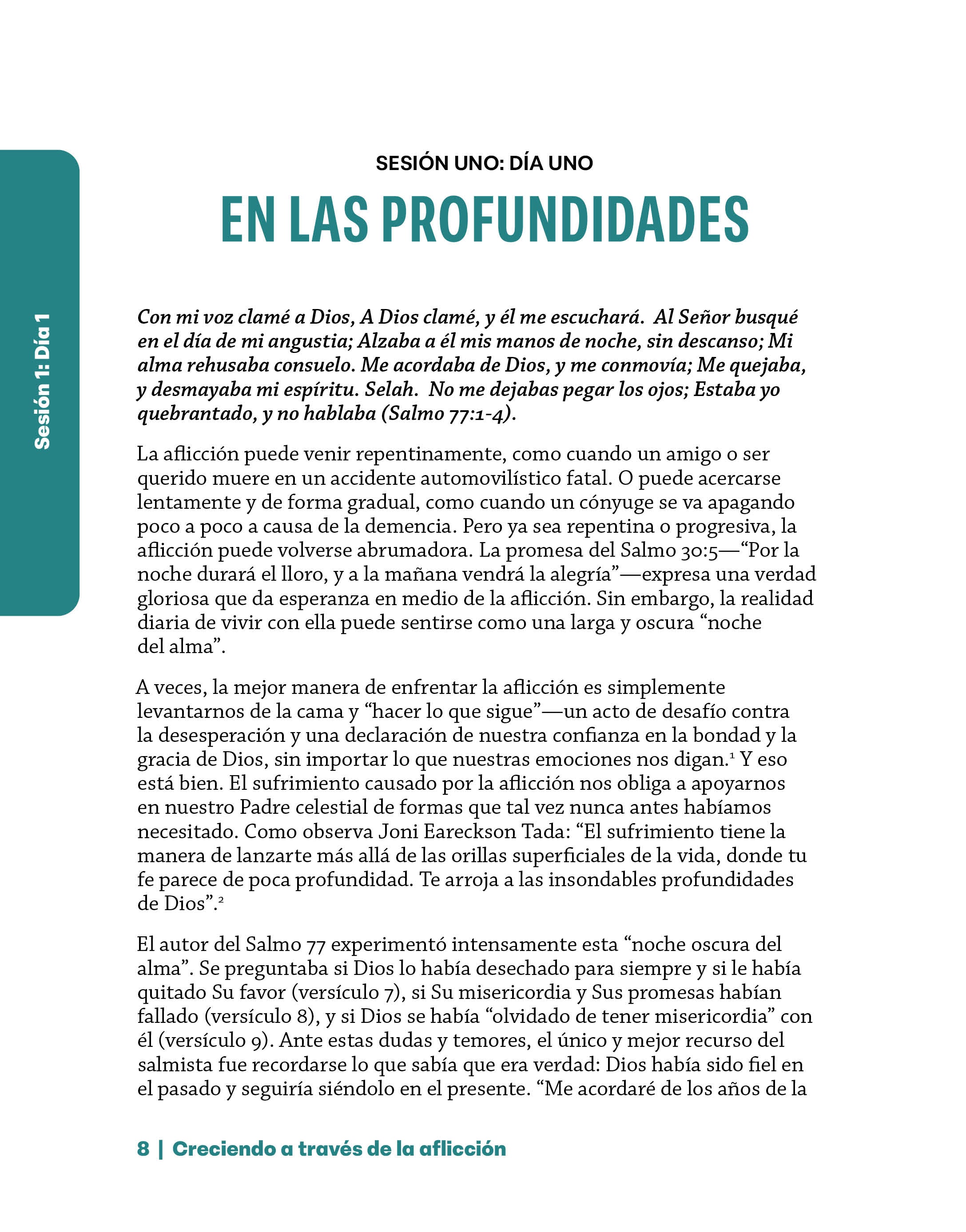 Creciendo a través de la aflicción: Cómo continuar en Cristo - cuaderno de trabajo (Growing Through Grief Workbook - Spanish)