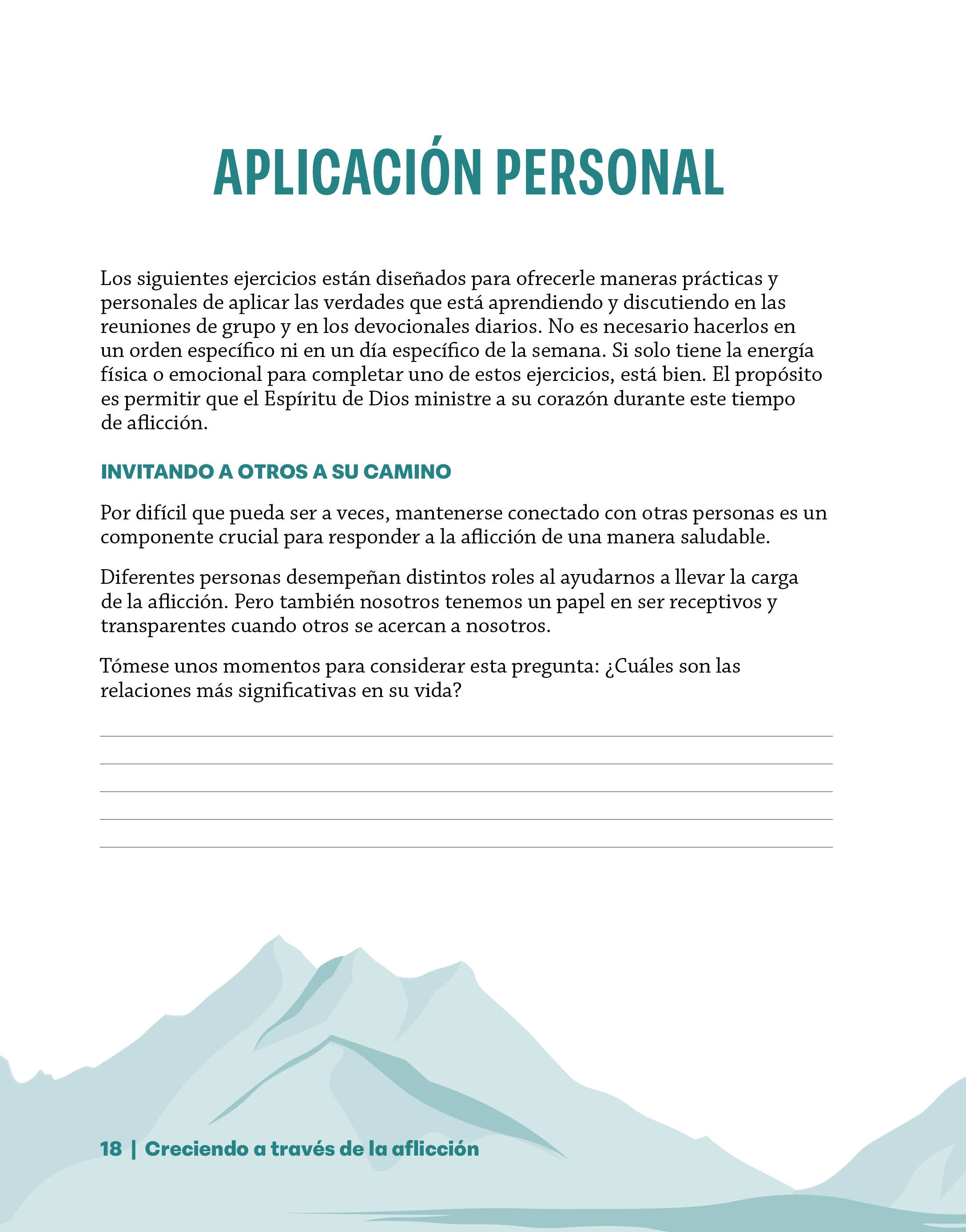 Creciendo a través de la aflicción: Cómo continuar en Cristo - cuaderno de trabajo (Growing Through Grief Workbook - Spanish)