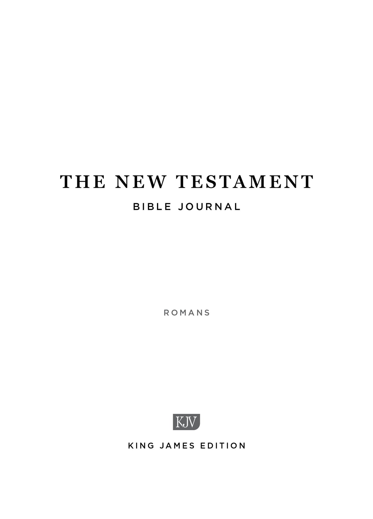 Romans - New Testament Bible Journal