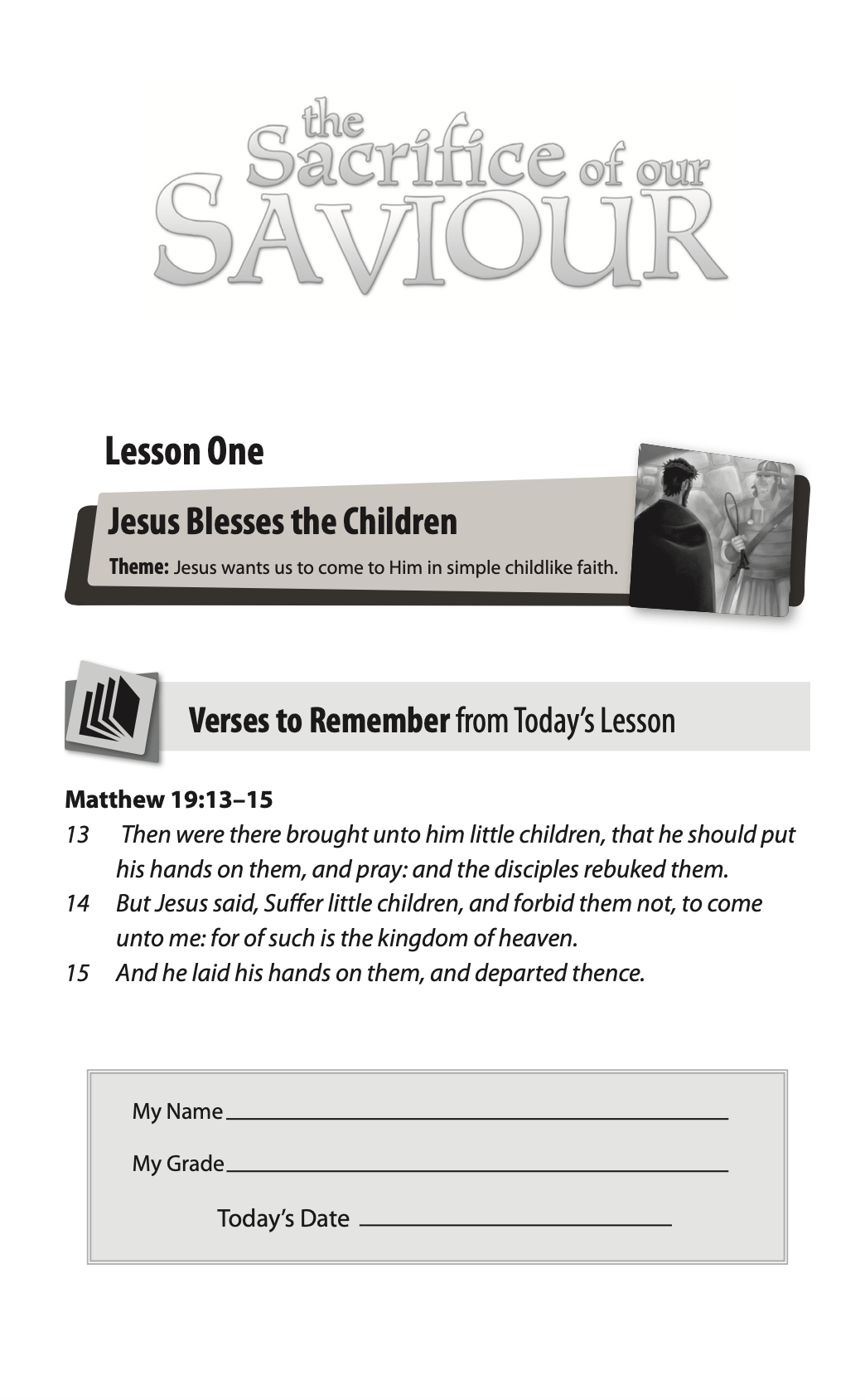 The Life of Christ: Sacrifice of our Saviour Ministry Resource Download